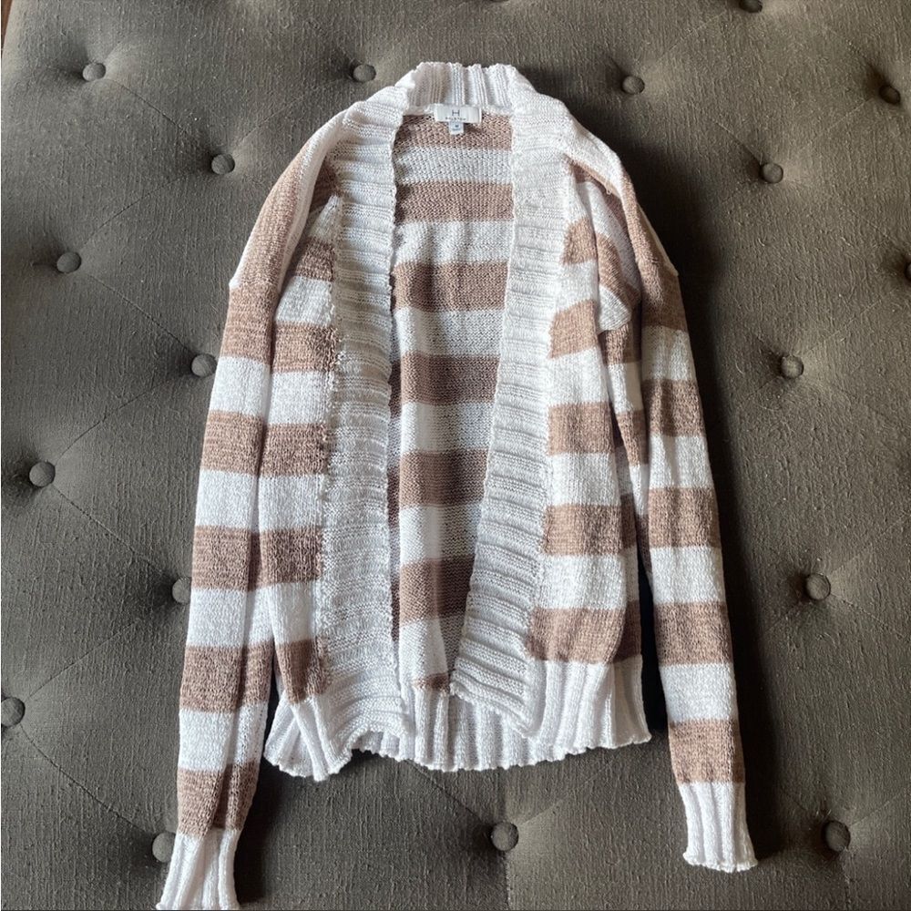 H by halston medium‎ striped cardigan